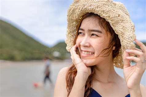 Woman In Sunny Day Smile Happy On Summer Beach Holidays On Tropical