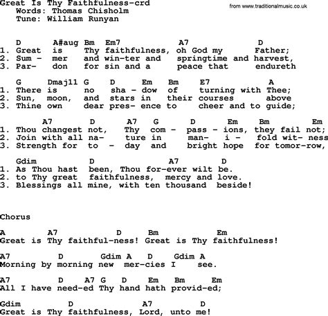 Guitar Chords For Great Is Thy Faithfulness