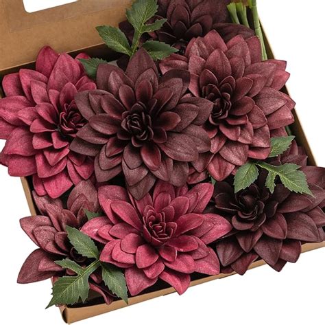 Amazon Ling S Moment Flowers 6 5 Dahlia Artificial Flowers 7pcs