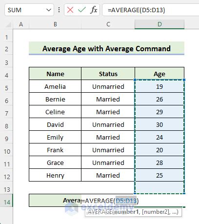 How To Calculate Average Age In Excel Methods Exceldemy