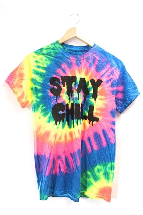 Stay Chill Rainbow Tie Dye Graphic Unisex Tee Tie Dye Rainbow Tie