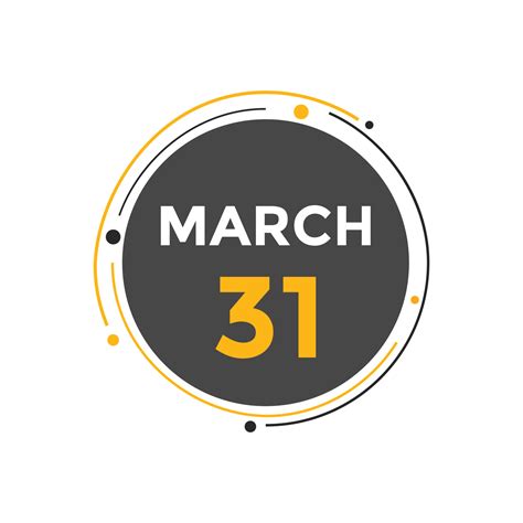 march 31 calendar reminder. 31th march daily calendar icon template ...