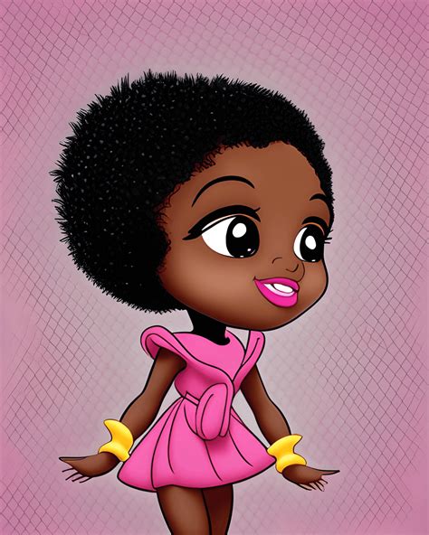 Preciosa niña de dibujos animados de Disney de piel oscura de 8K