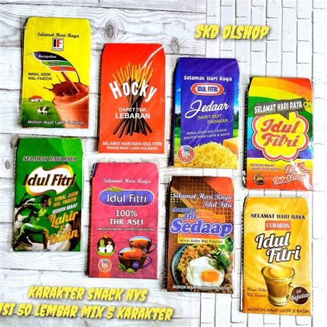 Jual Ampau Amplop Lebaran Snack Hvs Medium Isi Lembar Mix Karakter