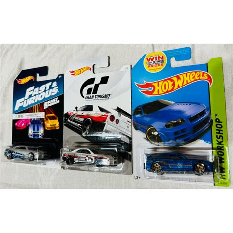 風火輪 Hot wheels NISSAN GTR R34 東瀛戰神 哥吉拉 玩命關頭 3車合售 蝦皮購物