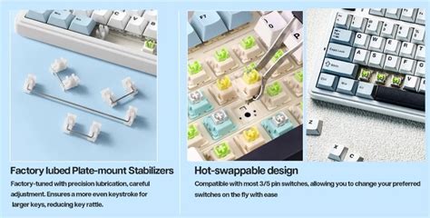 AULA F75 Mechanical Keyboard 80 Key RGB 3 Mode Wired Bluetooth 2 4G Gasket Structure Hot Swap