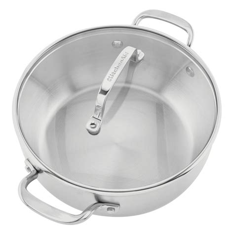 3 Ply Base Stainless Steel 4 Quart Casserole With Lid Potsandpans