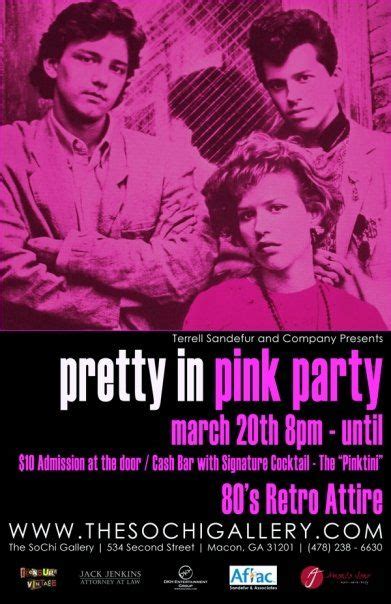 Pretty In Pink Theme Party Poster Pretty In Pink Event Poster Party Poster