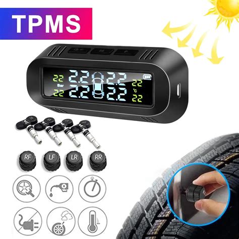 ACCEO Solar TPMS Car Tire Pressure Alarm Monitor System Intelligent