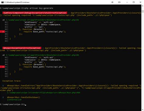 Php Artisan Key Generate Fatal Error Exception Issue 10090 Snipe