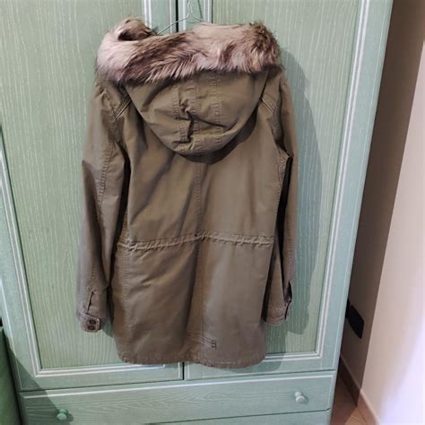 Parka Brand Bershka Color Kaki Federa Interna Depop