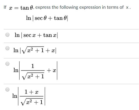 Solved If tan 0, express the following expression in terms | Chegg.com