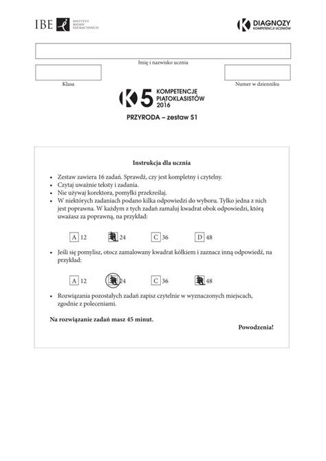 PDF Instrukcja Dla Ucznia Diagnozy Ibe Edu Pl Jest Poprawna W