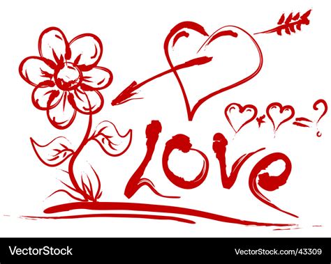 Valentines day symbols Royalty Free Vector Image