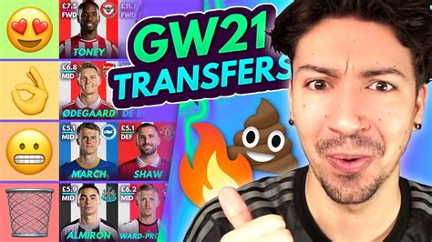 FPL GW21 BEST TRANSFERS Transfer Tier List For Gameweek 21 Fantasy