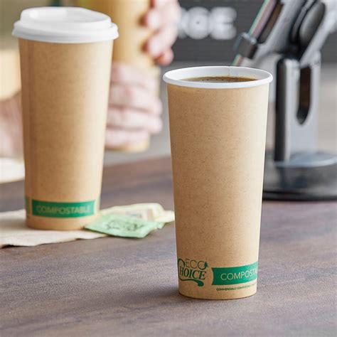EcoChoice 24 Oz Kraft Compostable Paper Hot Cup 25 Pack