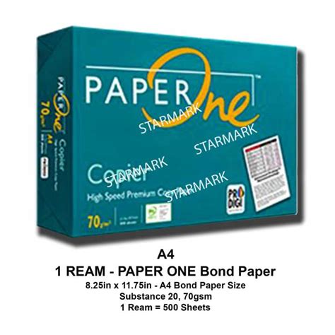 Paper One Bond Paper Ream A Bond Paper Size X Inches