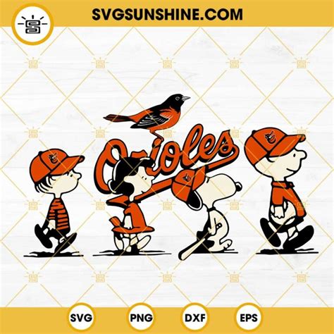 Snoopy Charlie Brown Baltimore Orioles SVG PNG DXF EPS Cricut Files