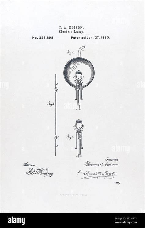 Thomas Edison Electric Lightbulb. US Patent application for Thomas Edison's Electric Lamp ...