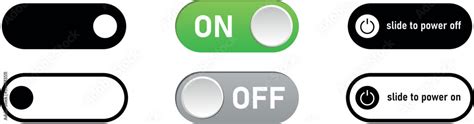 Switch toggle button On Off vector isolated icon collection. Power ...