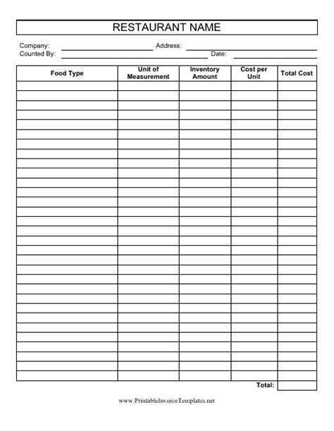 Restaurant Inventory Spreadsheet Template - Fill Out, Sign Online and ...