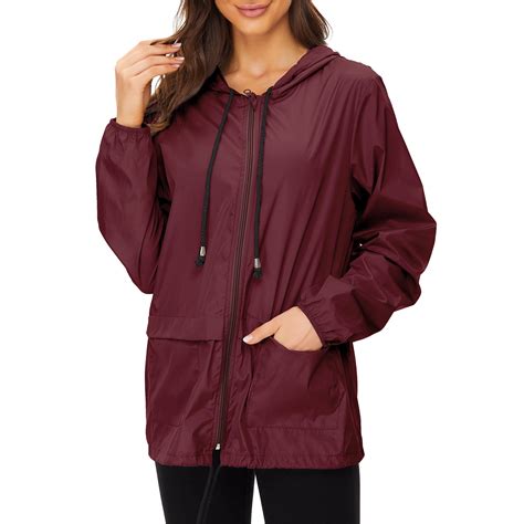 American Trends Rain Coats For Women Waterproof With Hood Packable Rain Jackets Womens