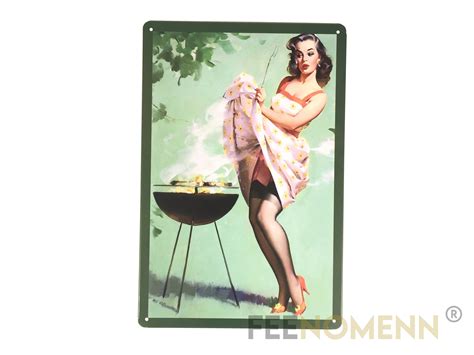 Plaque M Tal D Co Vintage Barbecue Bbq Grillade Jardin Pin Up