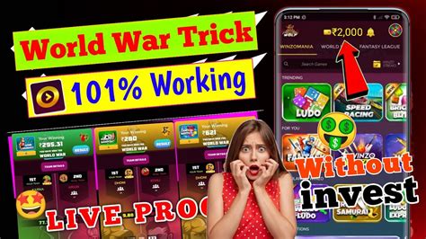 World War Game Continue Win Trick Working Winzo World War