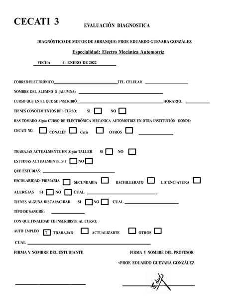 Examen DE Diagnostico Bueno CECATI 3 EVALUACIÓN DIAGNOSTICA
