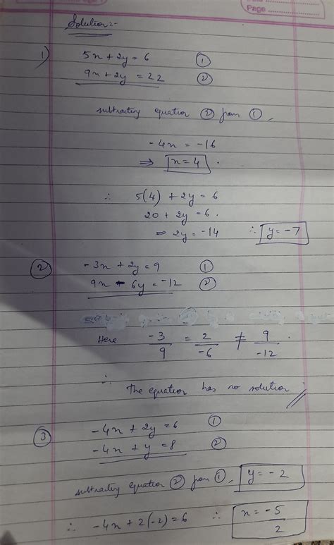 Solved Solve The Following Systems Of Linear Equations Using The