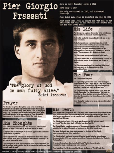 Blessed Pier Giorgio Frassati Explained Poster Nelson Ts Wholesale