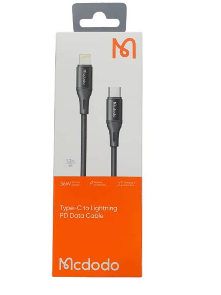 MCDODO 36W PD FAST CHARGER DATA CABLE TYPE C LIGHTNING