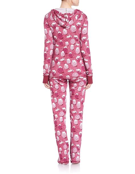 Lyst Munki Munki Hooded Pajama Set In Purple