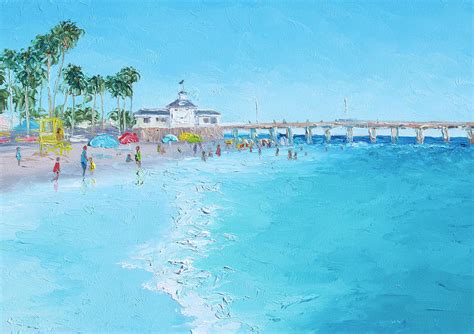 Newport Beach And Balboa Pier Painting By Jan Matson Fine Art America