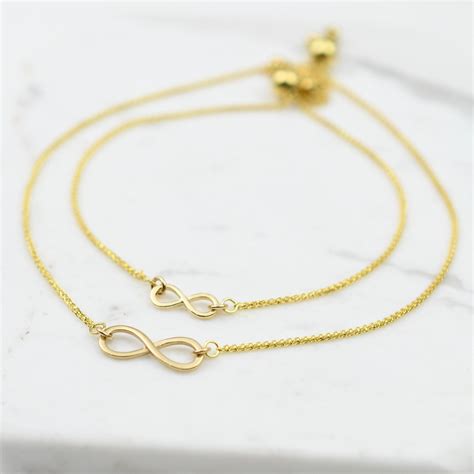 14K Gold Infinity Bracelet Set Mother Daughter Bracelet Set Mother