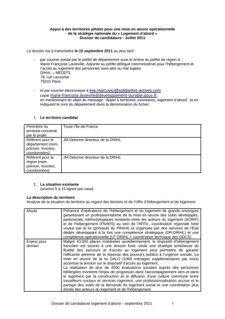 Dossier De Candidature