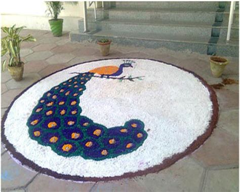 25 Different Peacock Rangoli Designs with Lovely Shades | Styles At Life