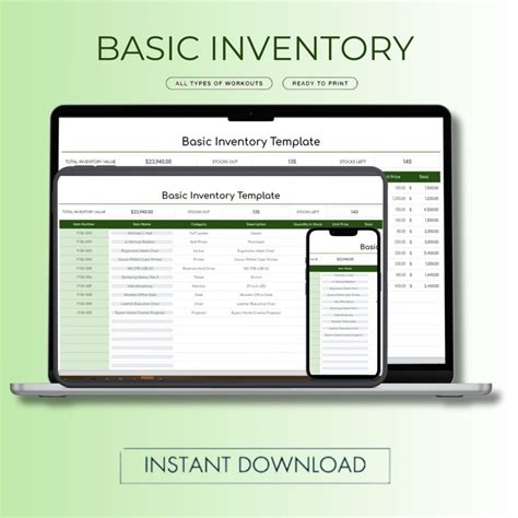 Small Business Inventory Tracker Spreadsheet Google Sheets & Excel ...