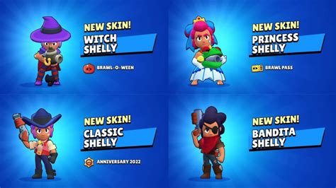 Todas Las Skins Disponibles De Shelly En Brawl Stars