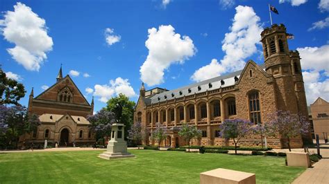 Images Australia Adelaide University Lawn Houses Clouds 3840x2160