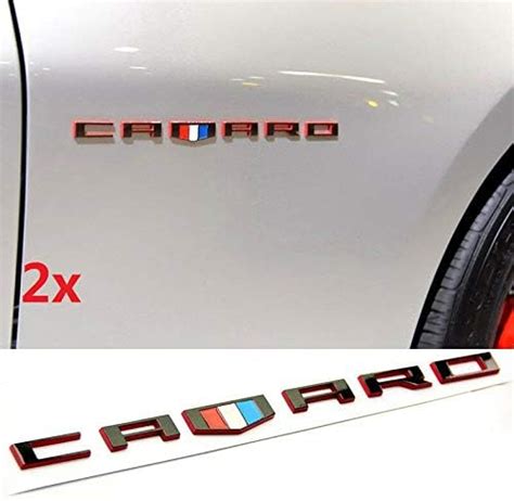 2x Oem Camaro Letter Emblem 3d Badge Gm Chevy Black Red