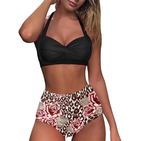 Sexy Swimsuit For Women High Waist Bikini Push Up Two Piece Vintage