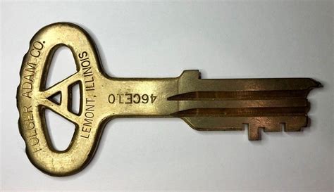 Old Folger Adam Co Prison Jail Cell Brass Key Joliet Illinois Vintage