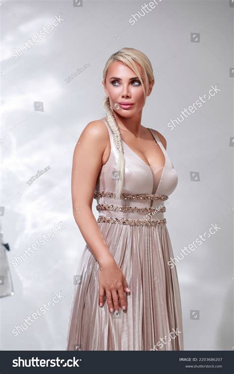 Sexy Blonde Woman Posing White Background Stock Photo Shutterstock
