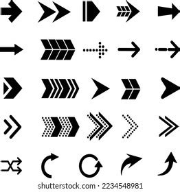 Illustration Black Arrow Icons Black Arrow Stock Vector Royalty Free