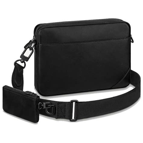 Luxury Designer Set Embossed Black Crossbody Bag Men In Grey And Black For Men Messenger Bag