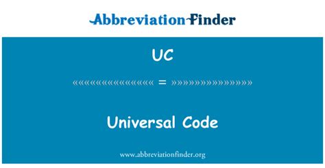 UC Definition: Universal Code | Abbreviation Finder