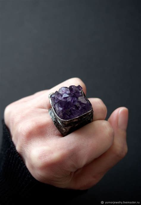 Крупное кольцо с друзой аметиста в интернет-магазине на Ярмарке ...