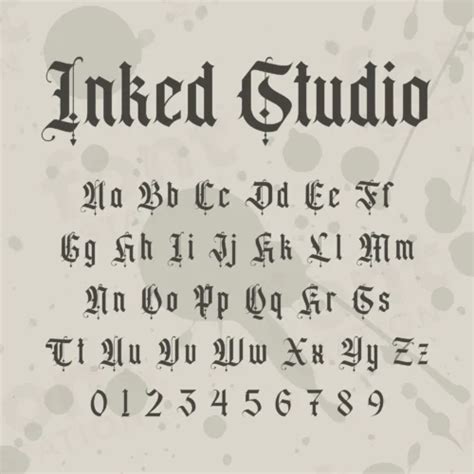 Black Inked Studio Font Tattoo Font Instant Download