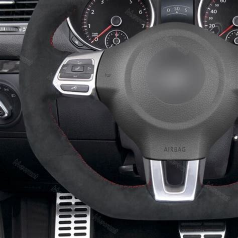 Hand Sewn Alcantara Steering Wheel Cover For VW Golf R GTI Jetta GLI